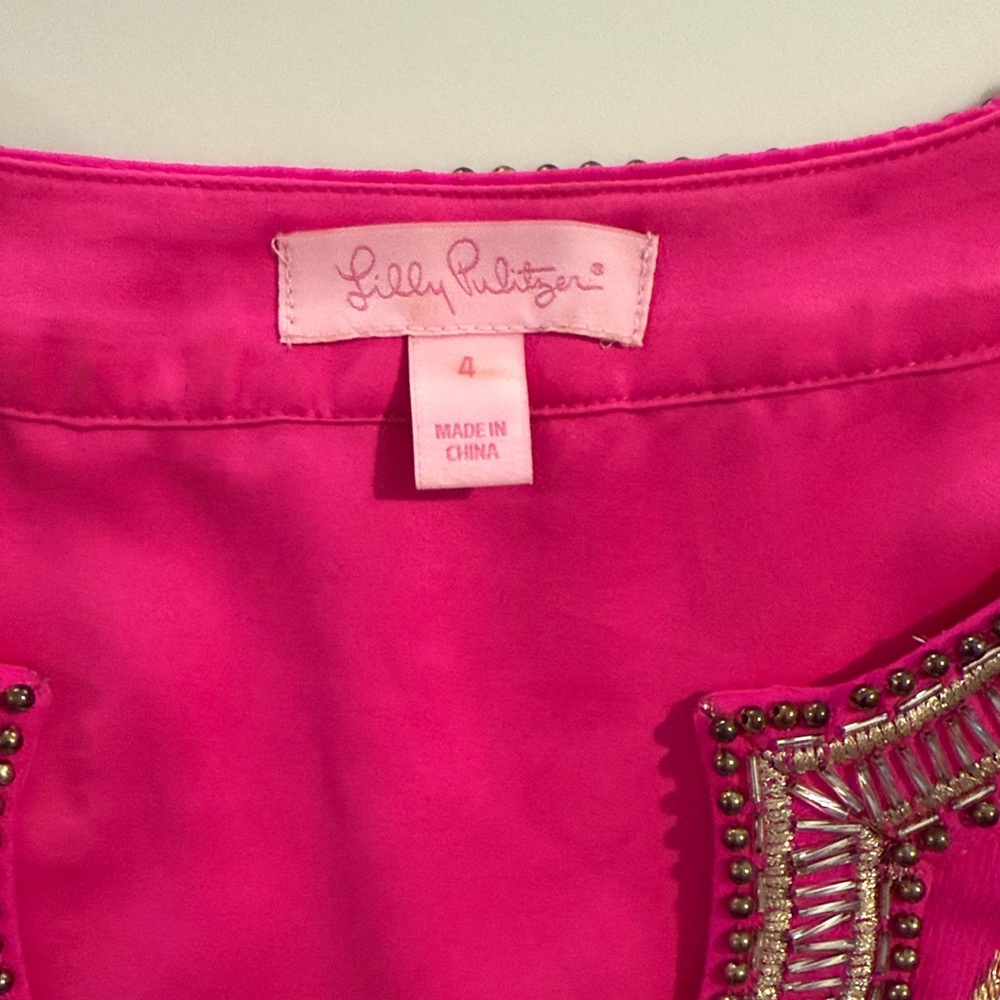 Lilly Pulitzer Pink Dress with Gold Accents - Picture 9 of 10